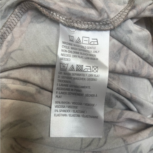 LOGO BY LORI GOLDSTEIN GREEN & BROWN FLORAL DRESSY CASUAL SWING BLOUSE SZ M - Picture 8 of 8